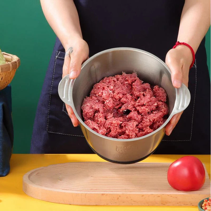 Moedor de carne elétrico de 2 litros em aço inoxidável 304.