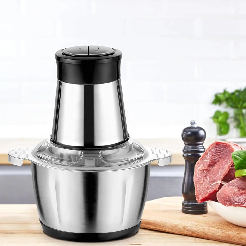 Moedor de carne elétrico de 2 litros em aço inoxidável 304.