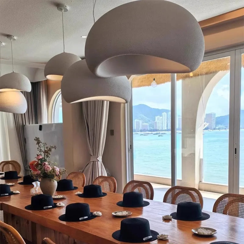 Luminárias pendentes nórdicas estilo Wabi Sabi para sala de jantar