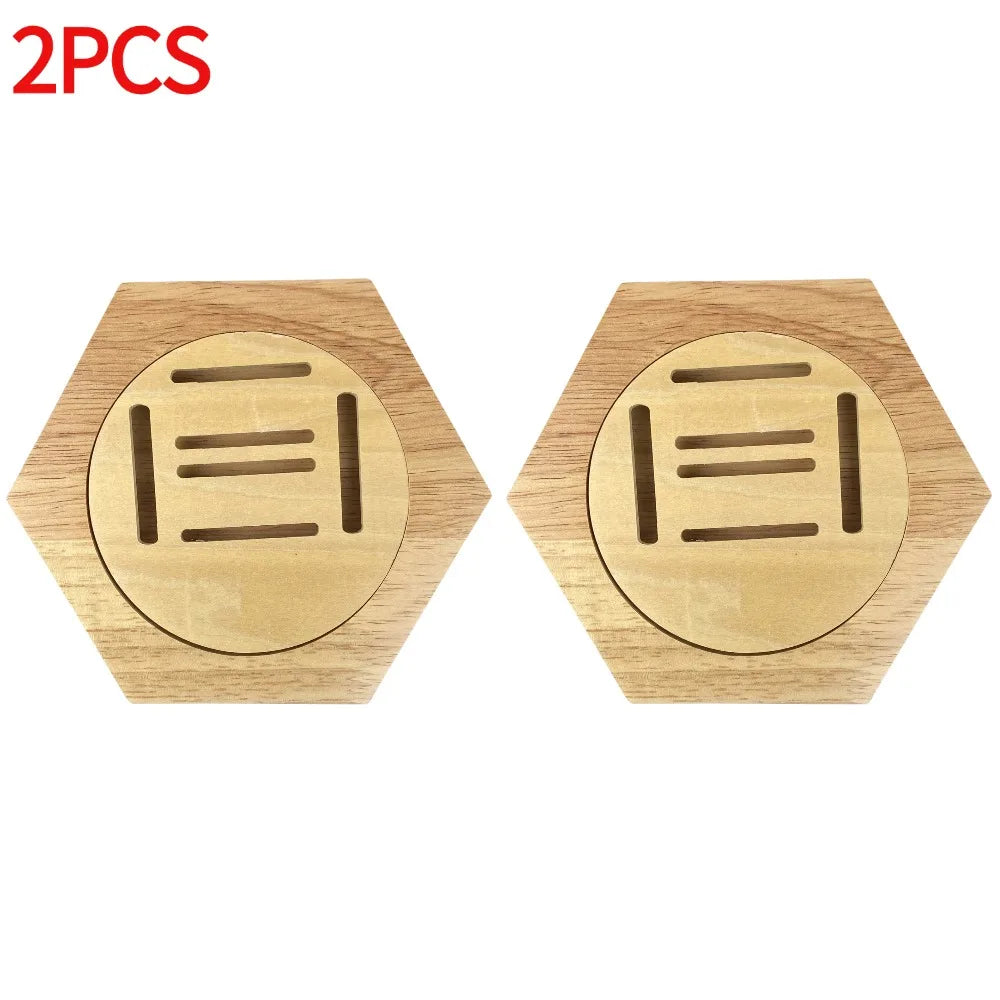Suporte de madeira para medalhas com design hexagonal