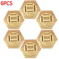 Suporte de madeira para medalhas com design hexagonal