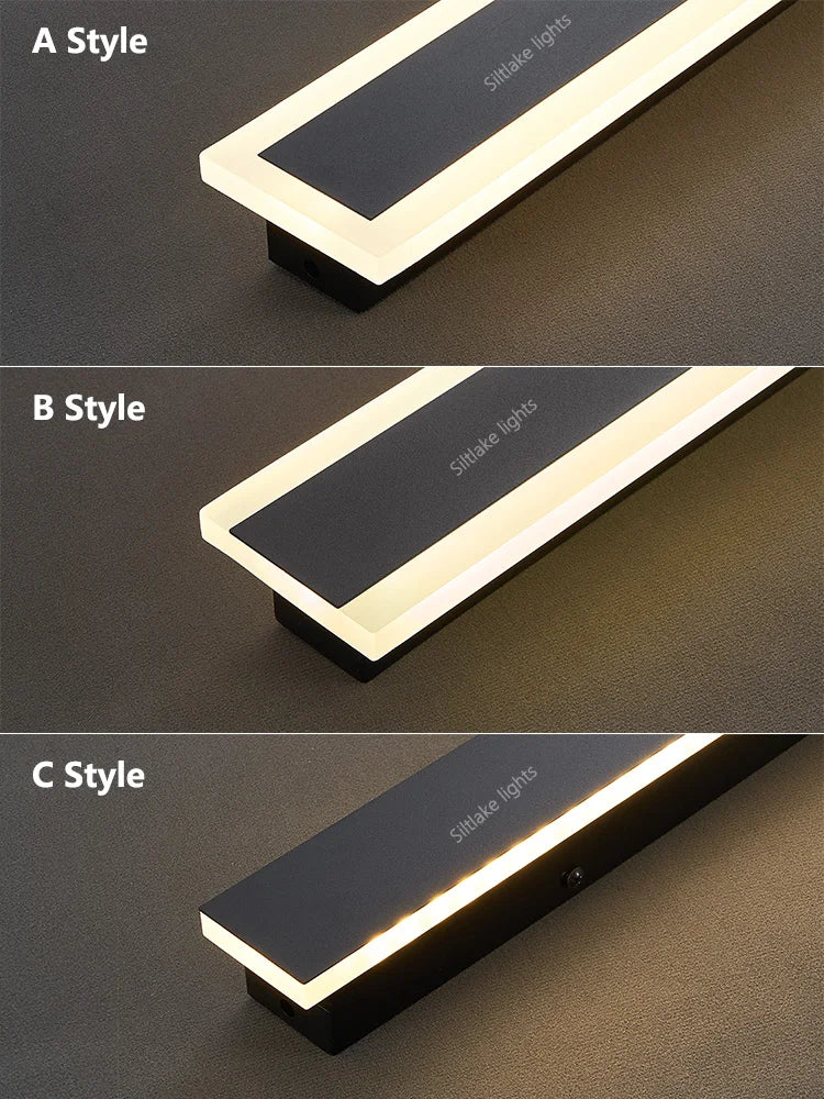 Luminária de parede externa à prova d'água com faixa de LED