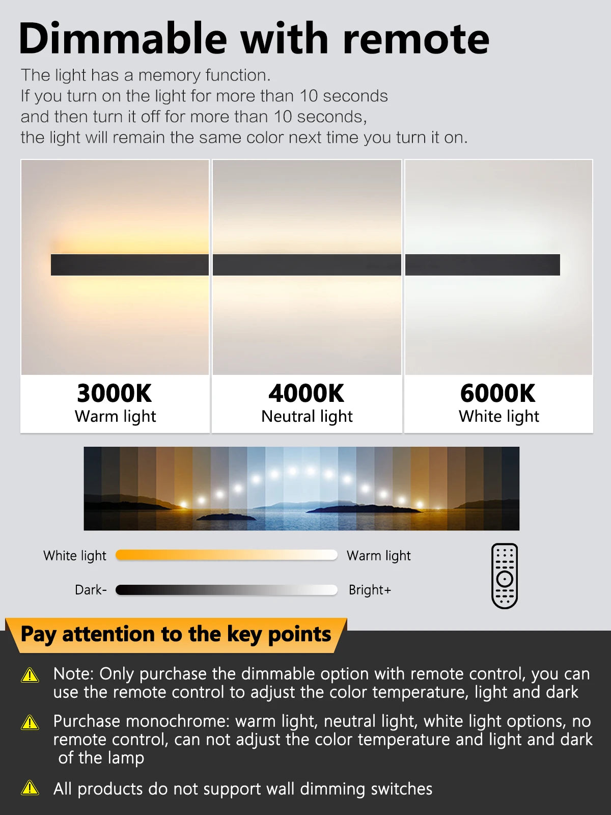 Luminária de parede externa à prova d'água com faixa de LED