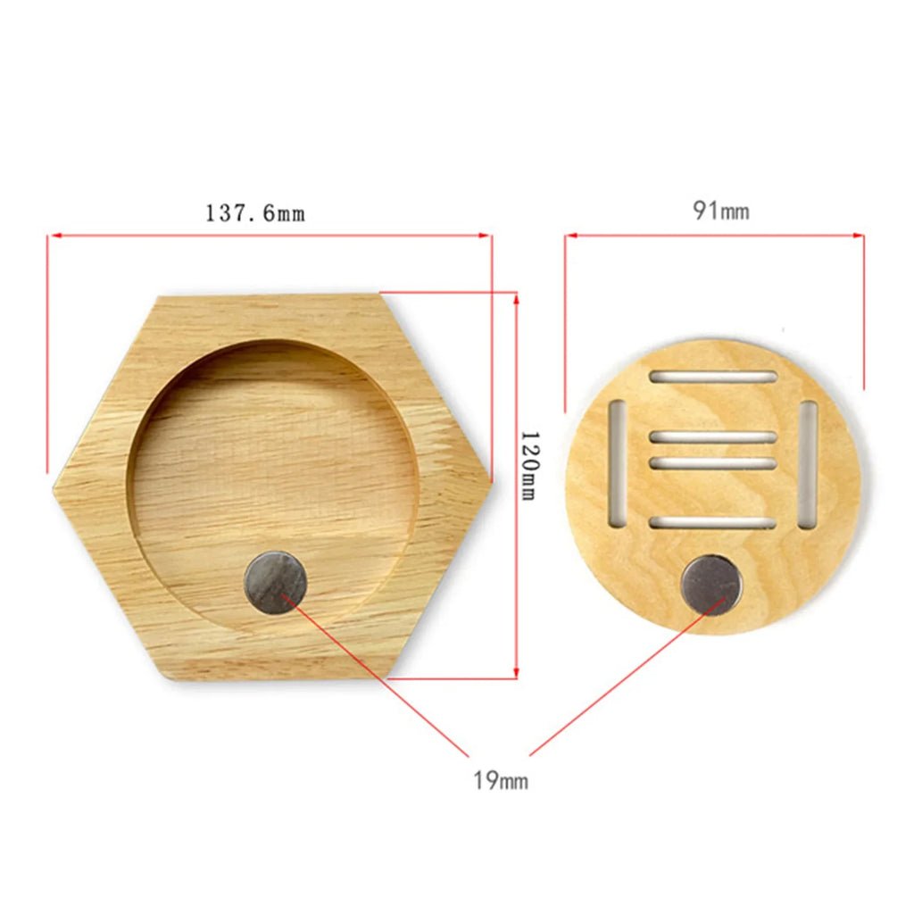 Suporte de madeira para medalhas com design hexagonal