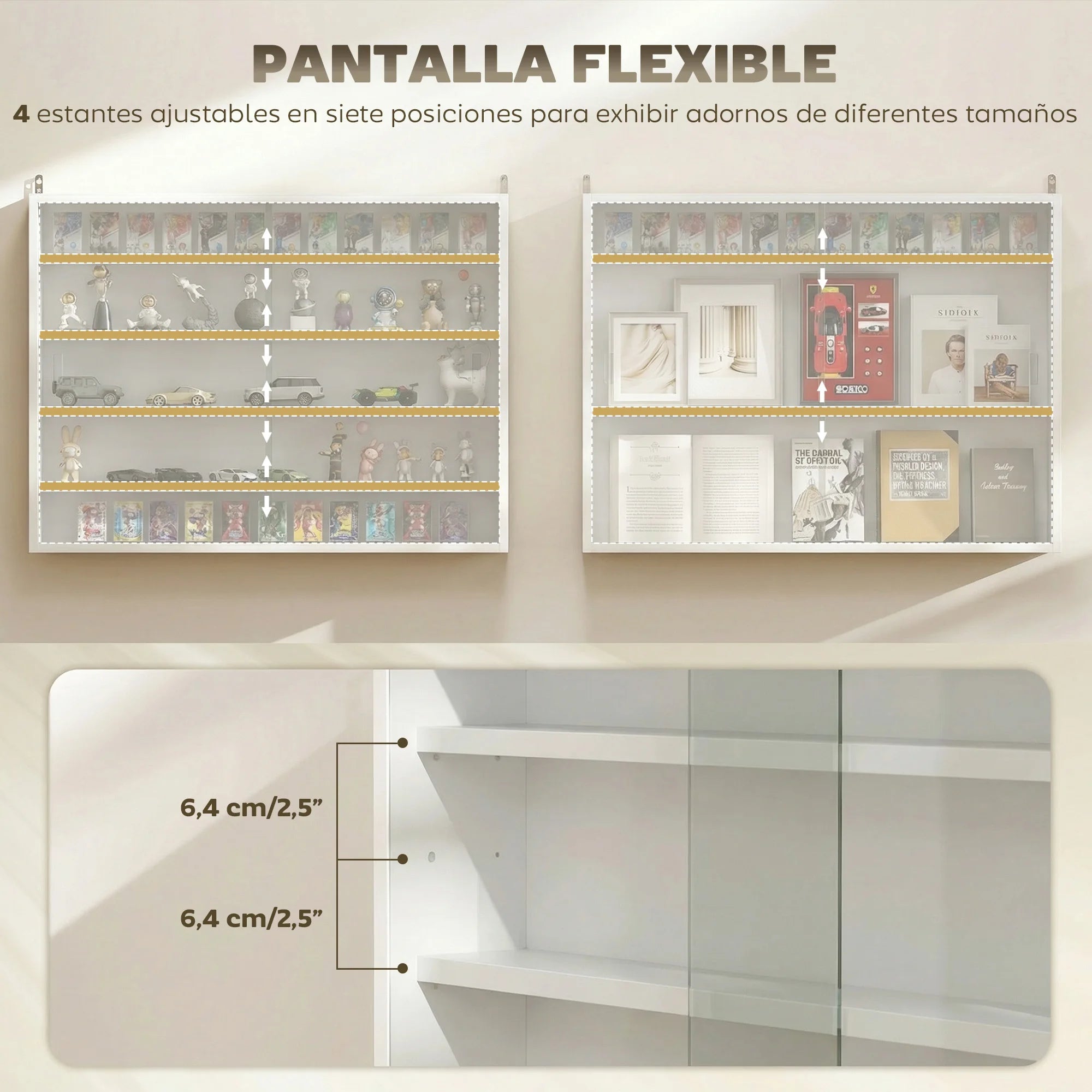 Vitrine de parede Homcom com 5 níveis para coleções