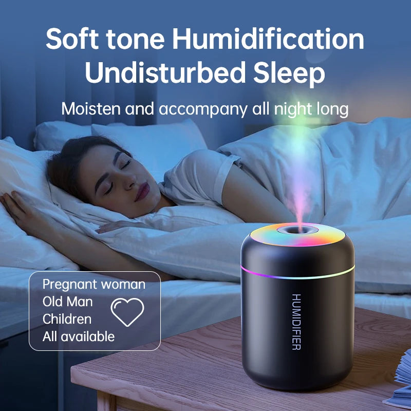 Umidificador de ar mini USB de 180 ml com difusor de aromas elétrico
