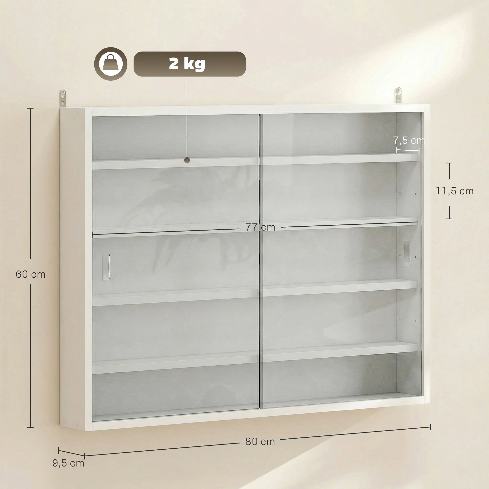 Vitrine de parede Homcom com 5 níveis para coleções