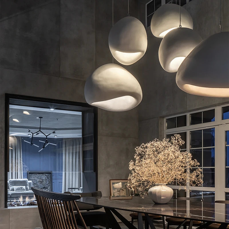 Luminárias pendentes nórdicas estilo Wabi Sabi para sala de jantar