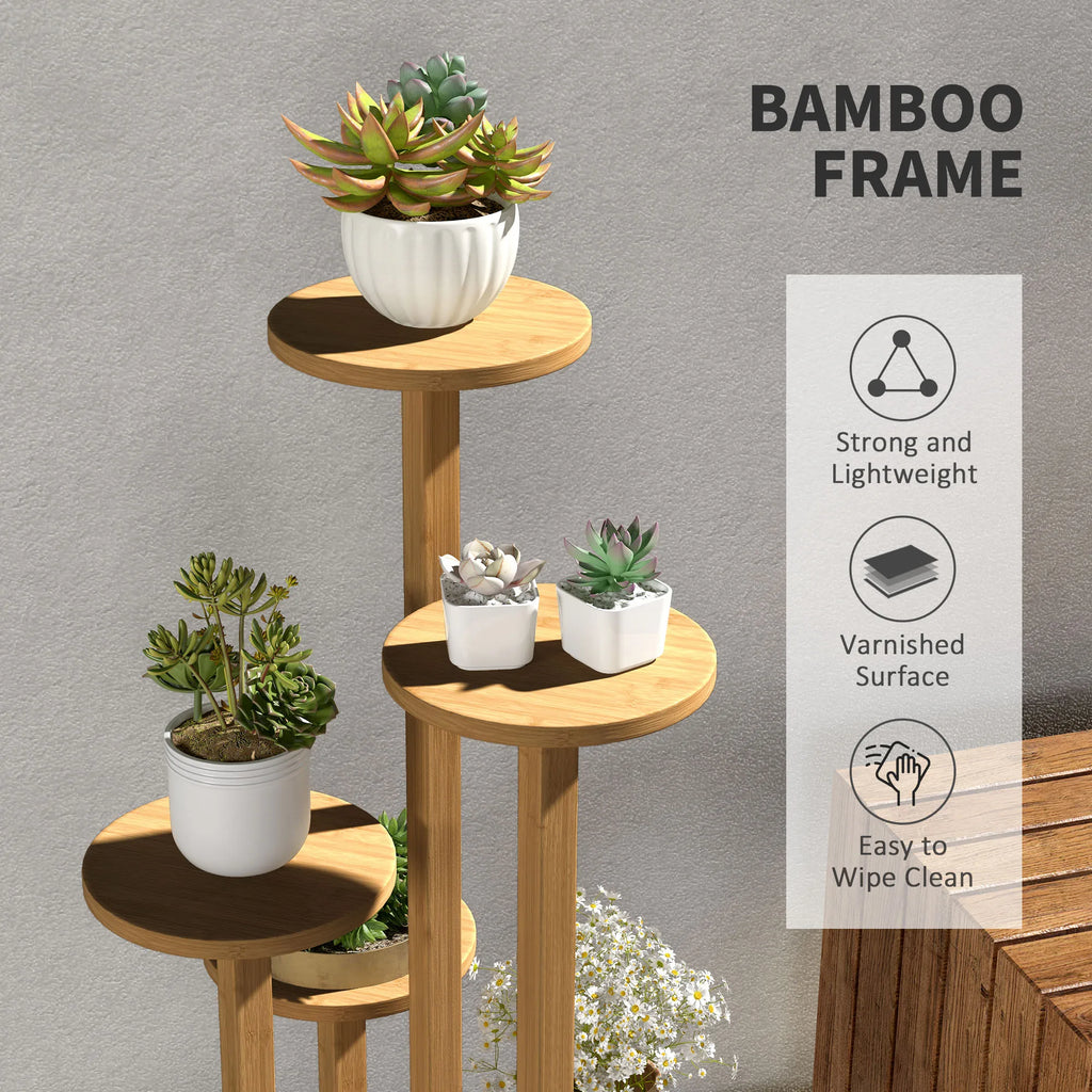 Suporte para plantas Outsunny em bambu