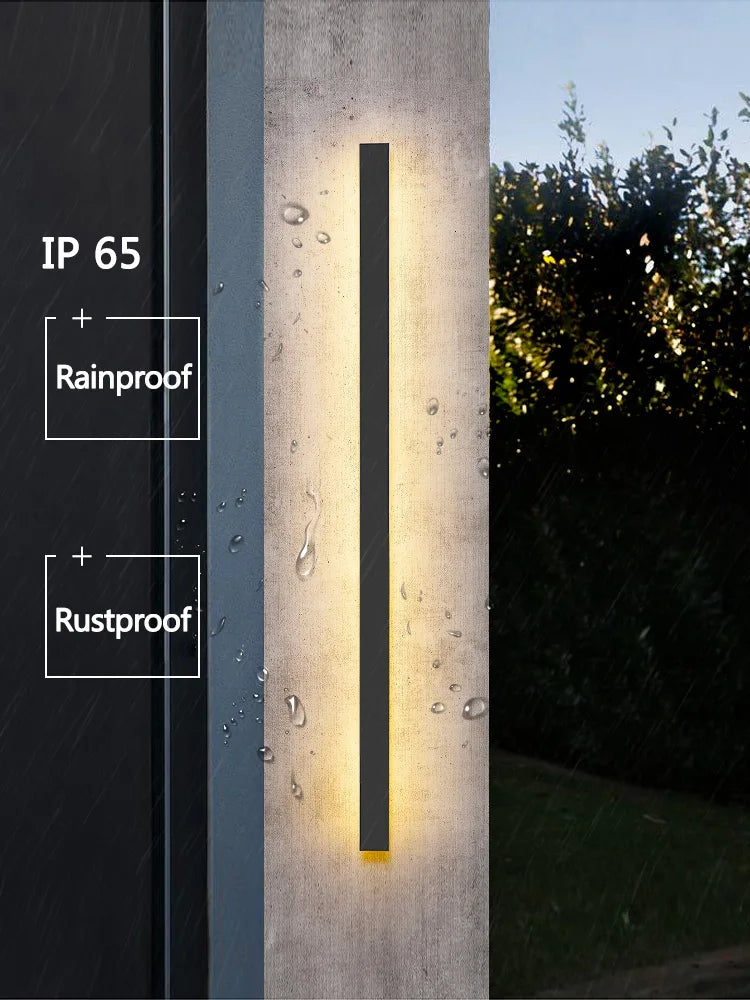 Luminária de parede externa à prova d'água com faixa de LED