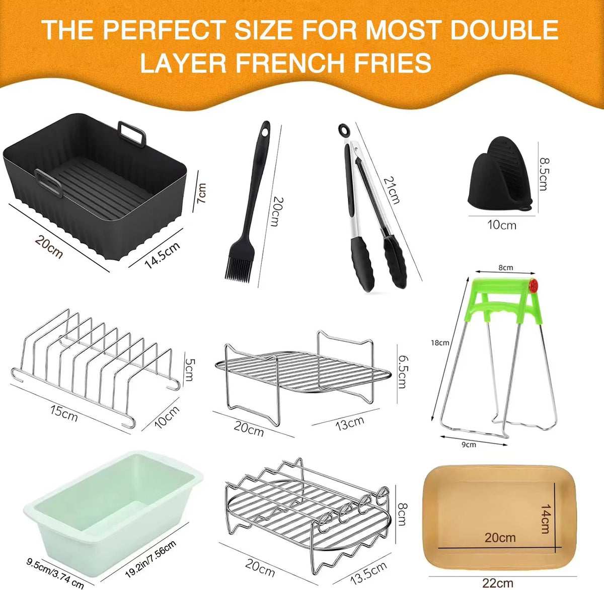 Conjunto de acessórios para fritadeira a ar Ninja Foodi Max Dual Zone AF400EU/AF300EU/AF451EU com molde de silicone para fritadeira a ar.