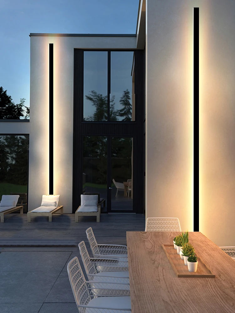 Luminária de parede externa à prova d'água com faixa de LED