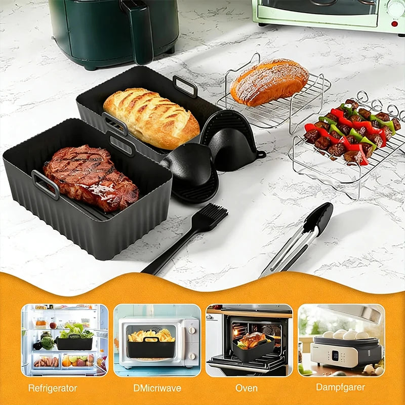 Conjunto de acessórios para fritadeira a ar Ninja Foodi Max Dual Zone AF400EU/AF300EU/AF451EU com molde de silicone para fritadeira a ar.
