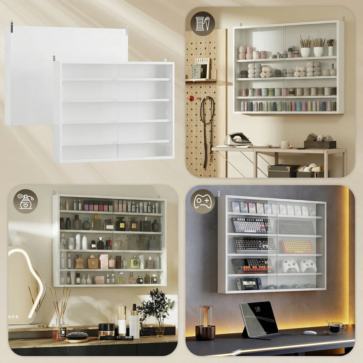 Vitrine de parede Homcom com 5 níveis para coleções