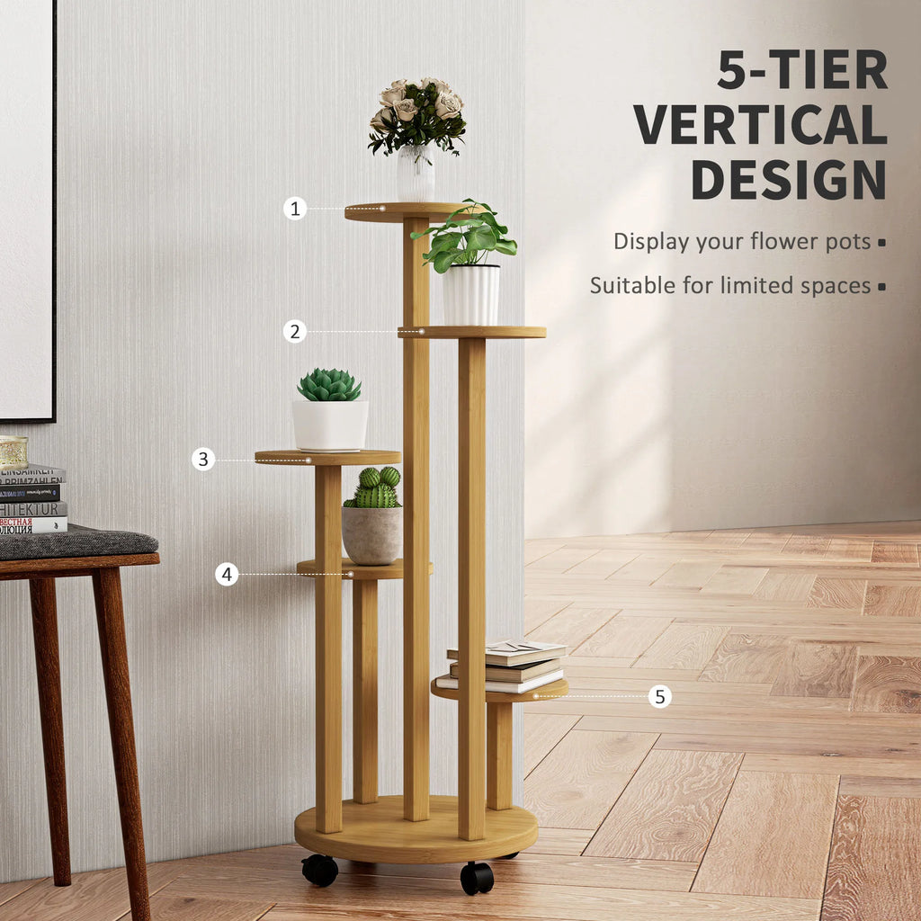 Suporte para plantas Outsunny em bambu