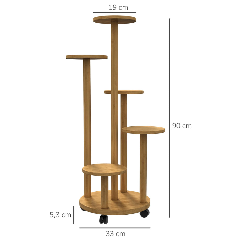 Suporte para plantas Outsunny em bambu